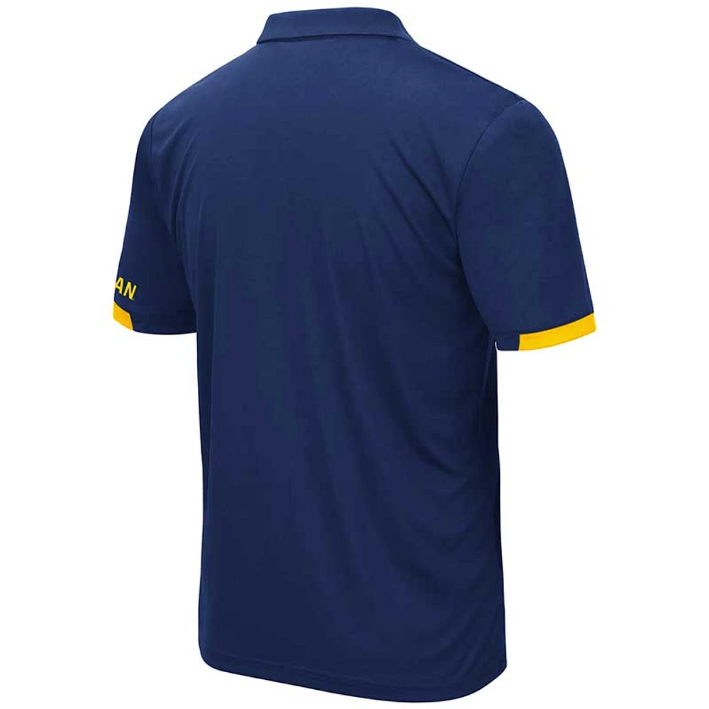 Men's Colosseum Navy Michigan Wolverines Big & Tall Santry Polo