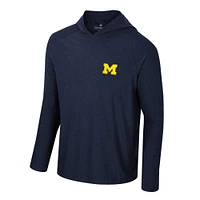 T-shirt à capuche manches longues et Colosseum Navy Michigan Wolverines Cloud Jersey pour hommes