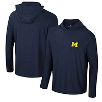 T-shirt à capuche manches longues et Colosseum Navy Michigan Wolverines Cloud Jersey pour hommes