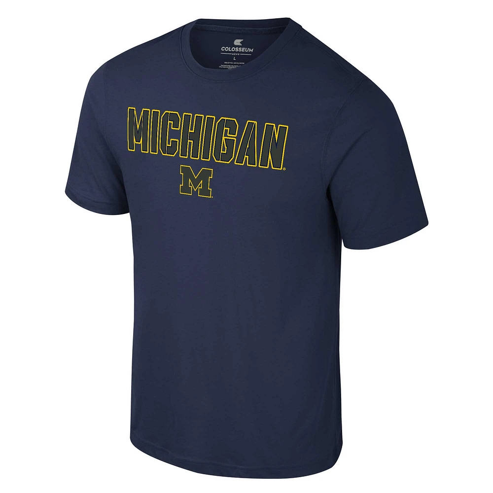 T-shirt Colosseum Navy Michigan Wolverines Color Pop Active Blend pour hommes