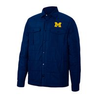 Men's Colosseum Navy Michigan Wolverines Detonate Quilted Full-Snap Jacket