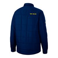 Men's Colosseum Navy Michigan Wolverines Detonate Quilted Full-Snap Jacket