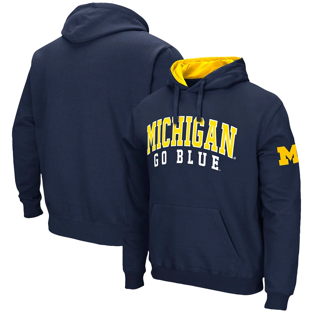 Sweat à capuche Colosseum Navy Michigan Wolverines Double Arch pour hommes