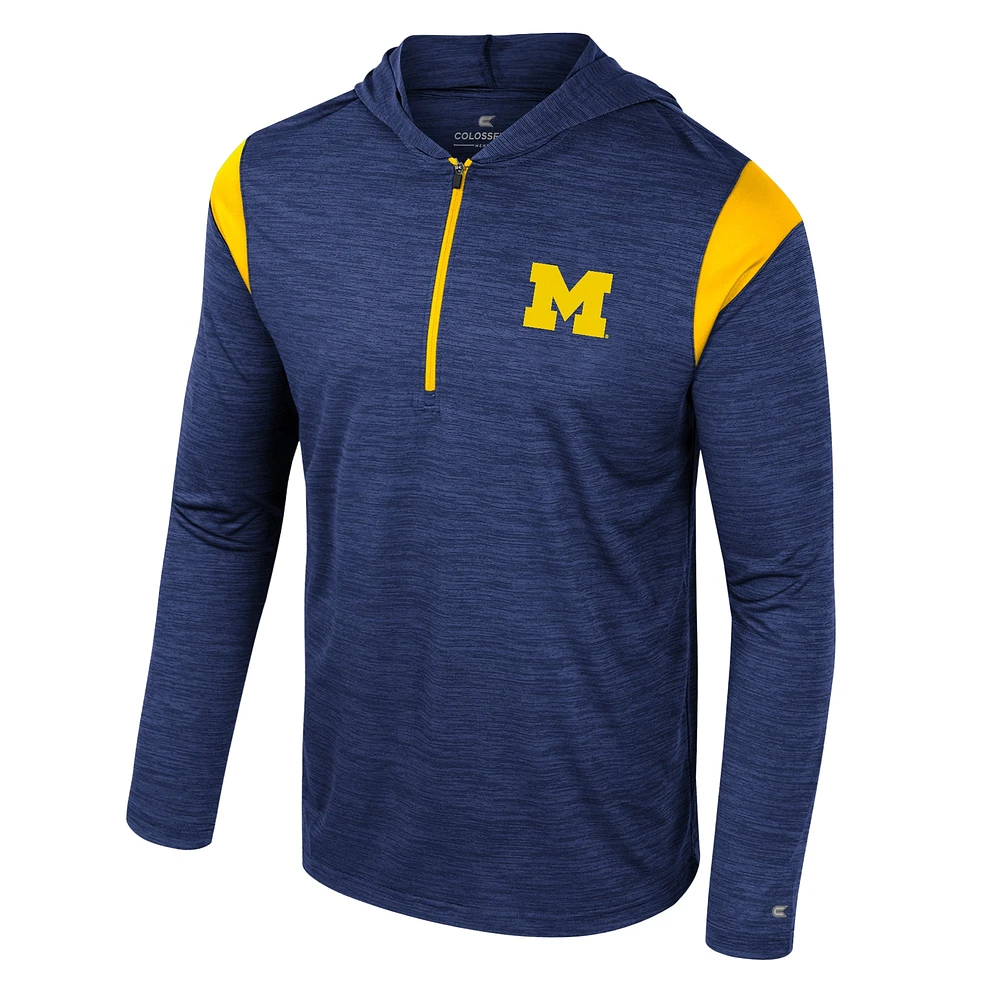 Men's Colosseum Navy Michigan Wolverines Dozer Half-Zip Windshirt