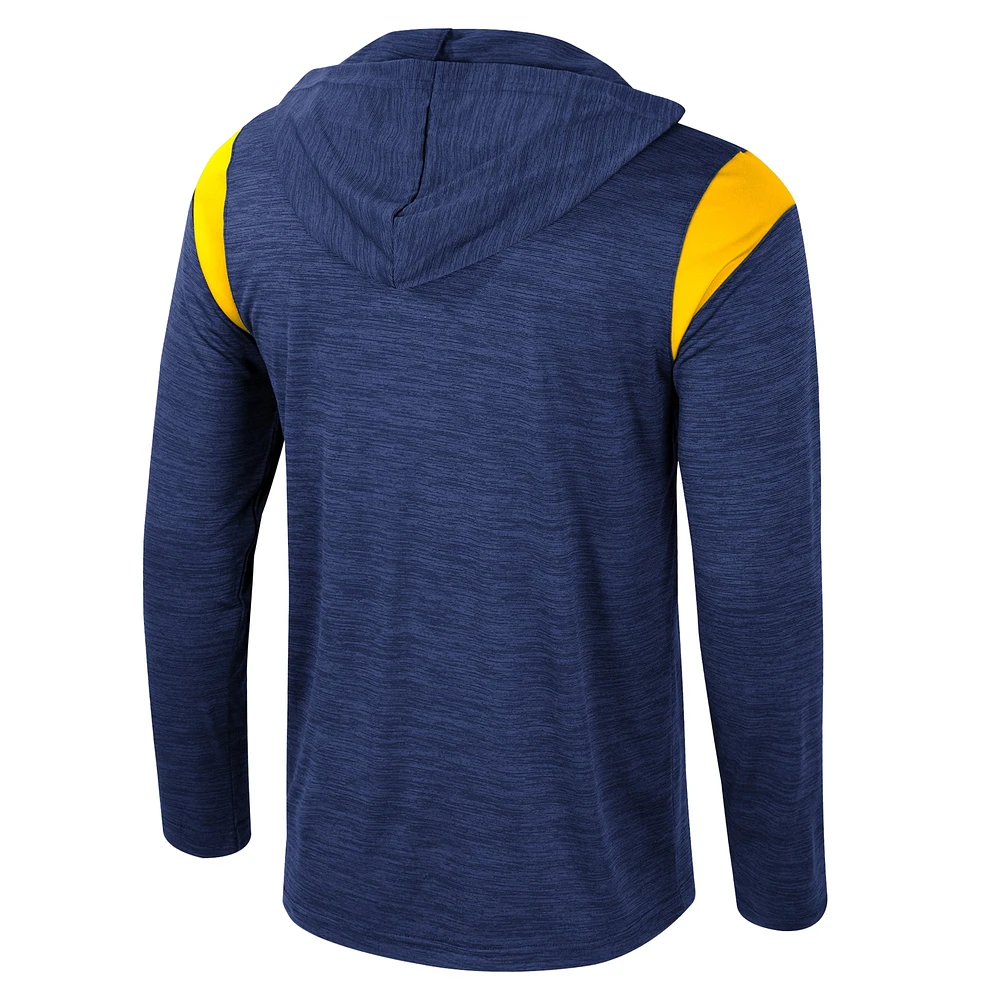 Men's Colosseum Navy Michigan Wolverines Dozer Half-Zip Windshirt