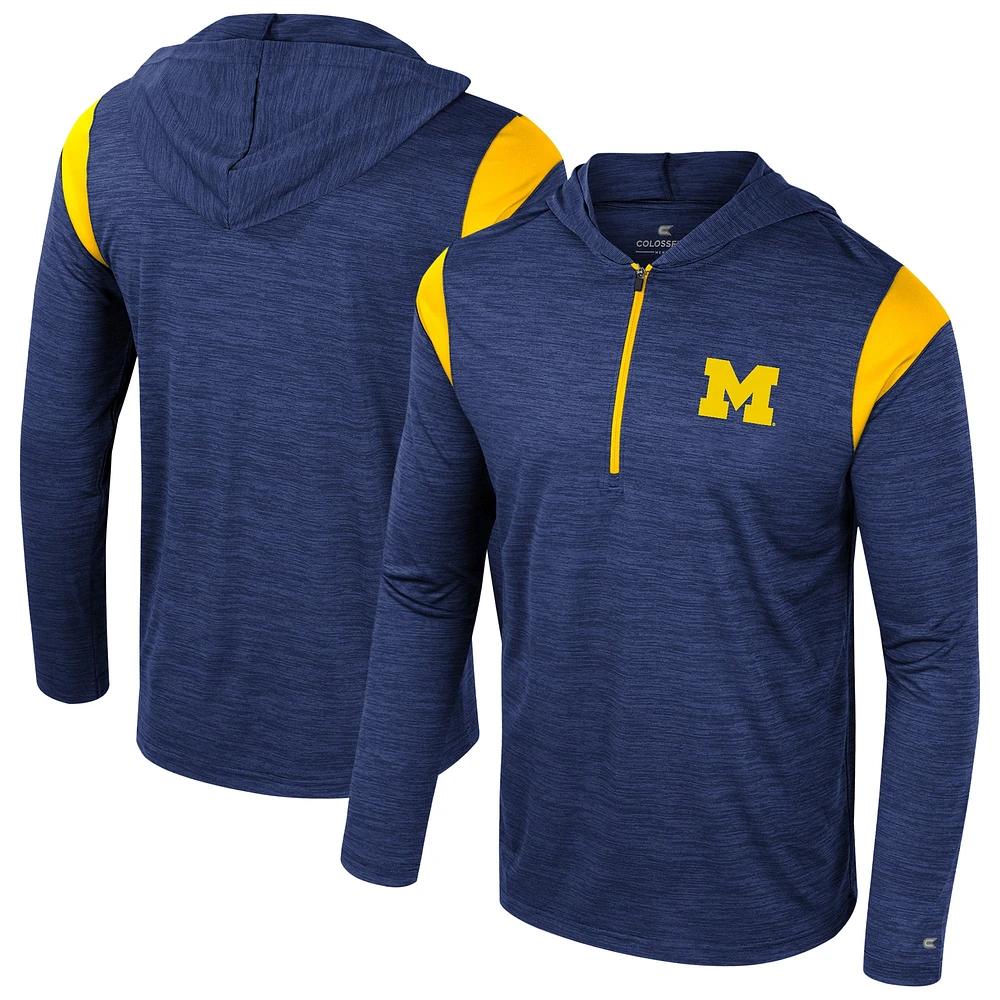 Coupe-vent à demi-zip Dozer Colosseum bleu marine pour homme des Michigan Wolverines