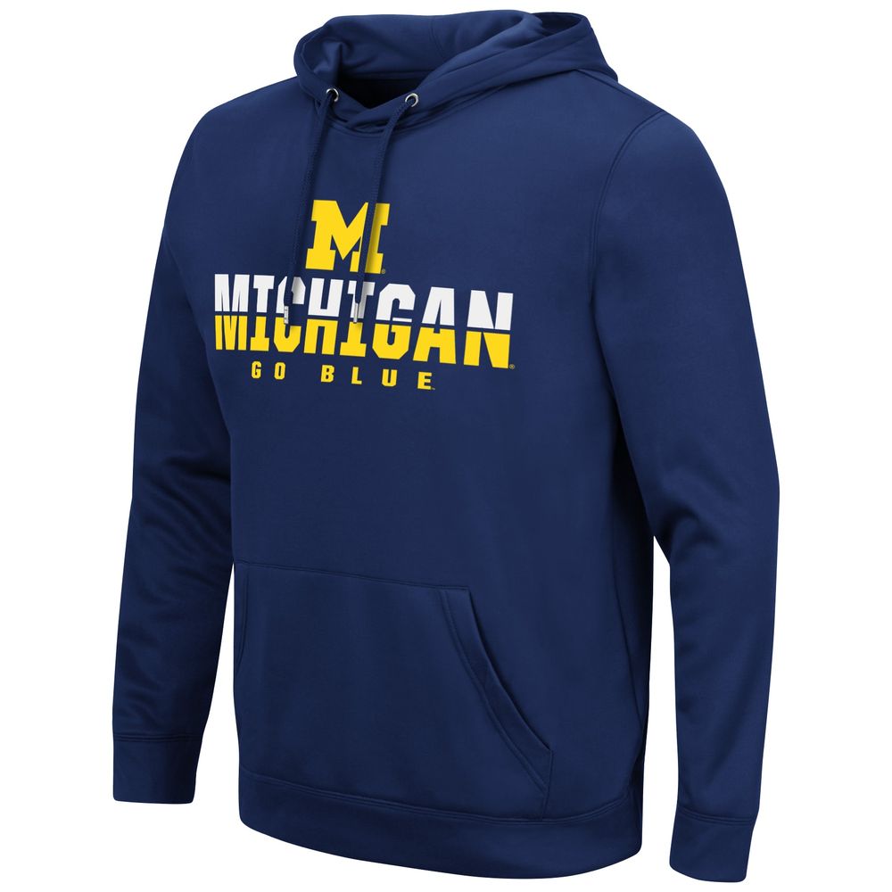 Men's Colosseum Navy Michigan Wolverines Lantern Pullover Hoodie