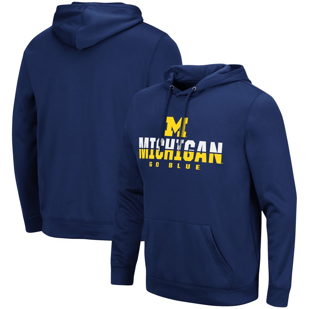 Men's Colosseum Navy Michigan Wolverines Lantern Pullover Hoodie