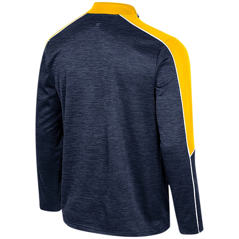 Men's Colosseum Navy Michigan Wolverines Marled Half-Zip Jacket