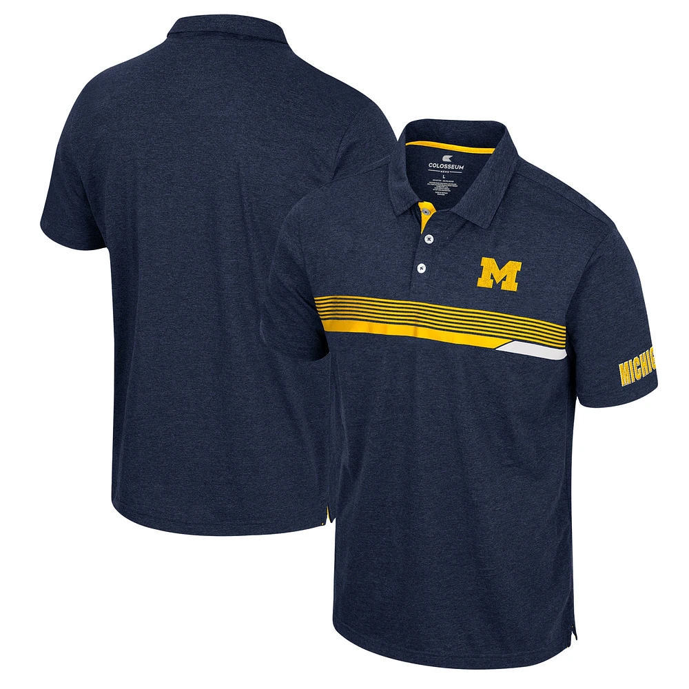 Polo Colosseum bleu marine Michigan Wolverines No Problemo pour hommes