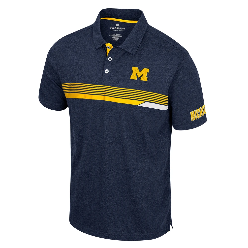 Polo Colosseum bleu marine Michigan Wolverines No Problemo pour hommes