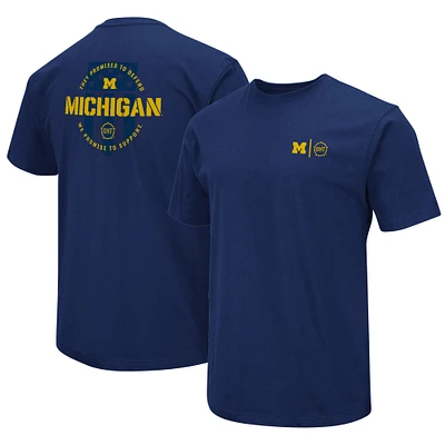 T-shirt d'appréciation militaire Colosseum Navy Michigan Wolverines OHT pour hommes