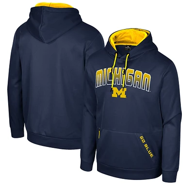 Men's Colosseum Navy Michigan Wolverines Reese Pullover Hoodie