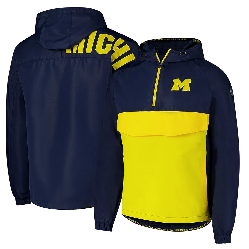 Men's Colosseum  Navy Michigan Wolverines Reloaded Anorak Half-Zip Jacket