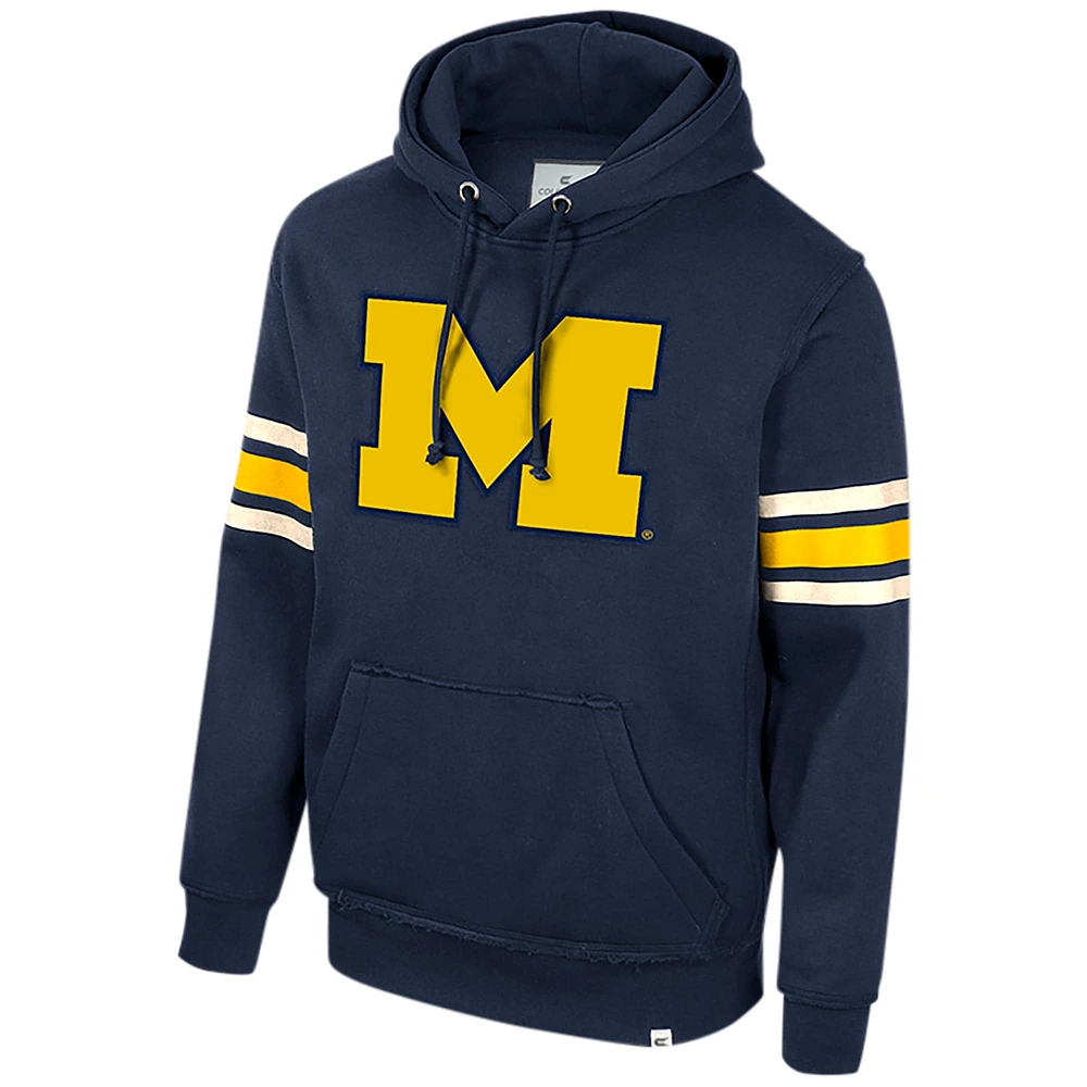 Men's Colosseum Navy Michigan Wolverines Saluting Pullover Hoodie