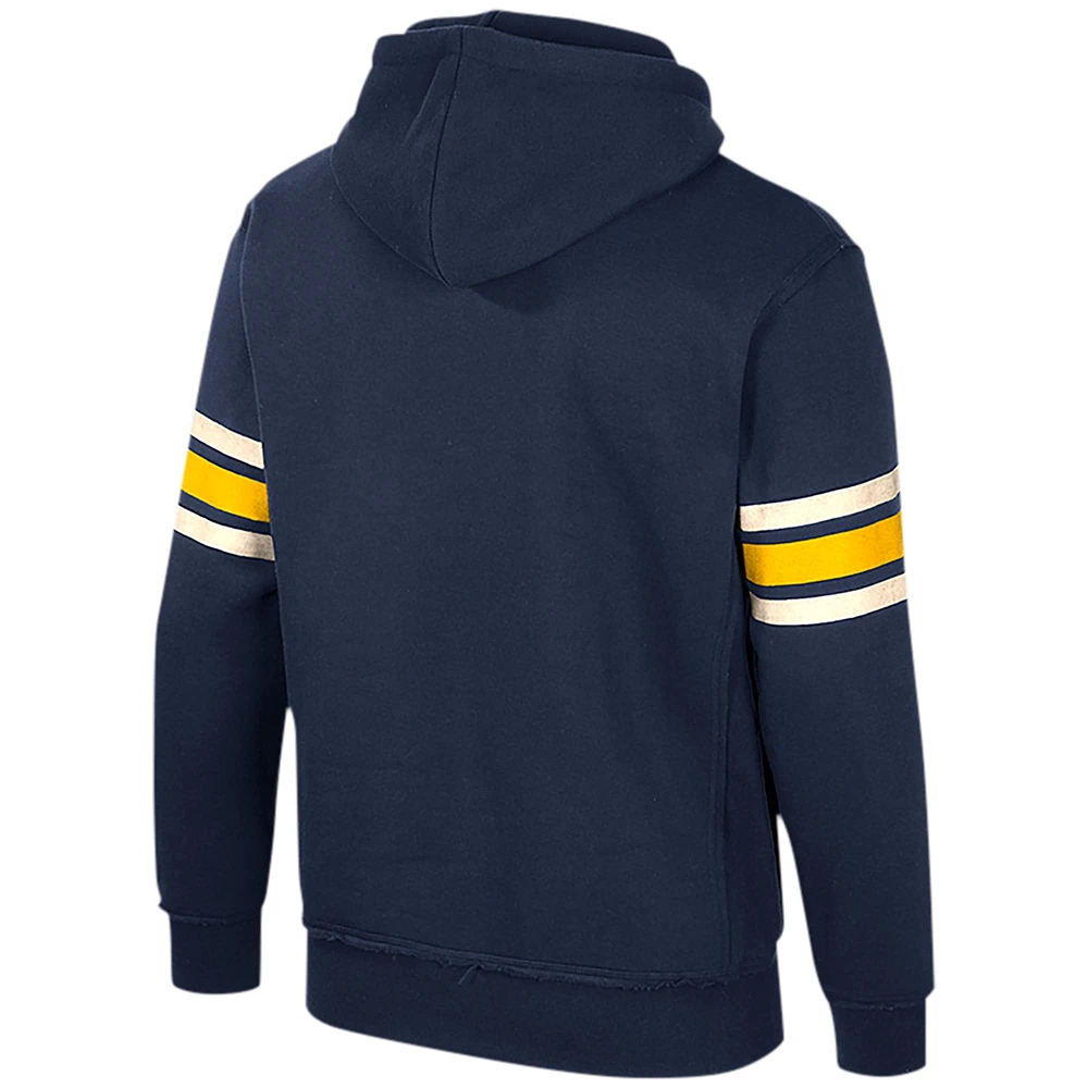 Men's Colosseum Navy Michigan Wolverines Saluting Pullover Hoodie