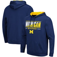 Men's Colosseum Navy Michigan Wolverines Slash Stack 2.0 Pullover Hoodie