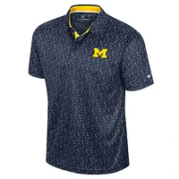 Men's Colosseum Navy Michigan Wolverines Sublimated Golf Polo