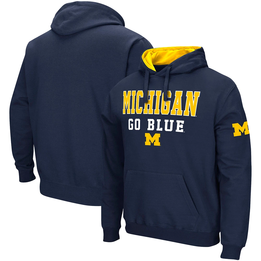 Sweat à capuche Colosseum Navy Michigan Wolverines Sunrise pour hommes