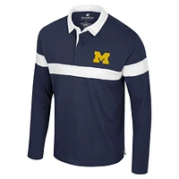 Men's Colosseum  Navy Michigan Wolverines Too Cool For School Long Sleeve Polo