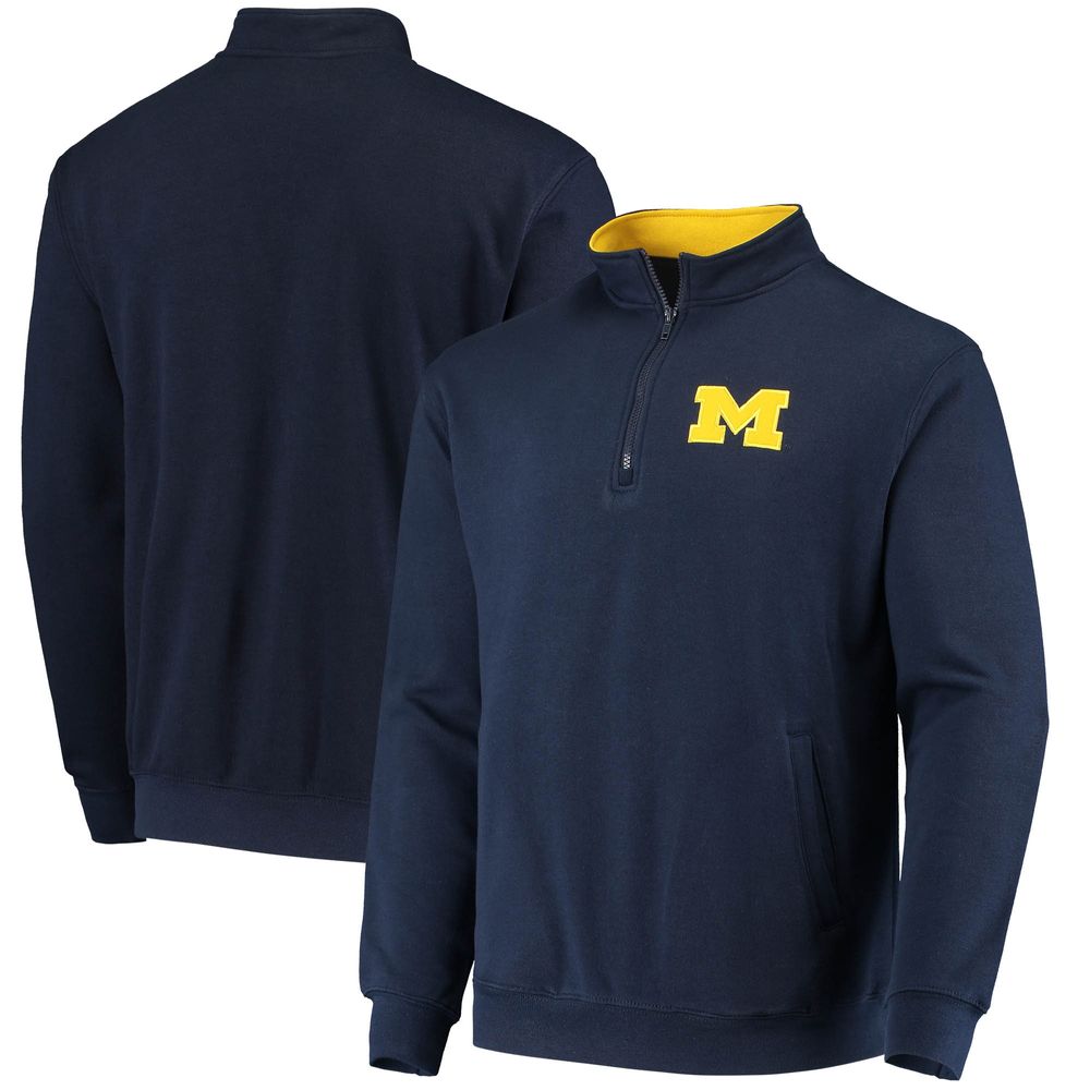 Men's Colosseum Navy Michigan Wolverines Tortugas Logo Quarter-Zip Jacket