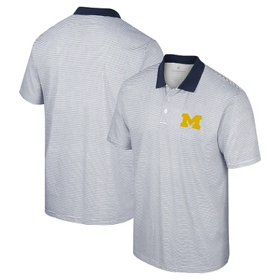 Polo Colosseum Homme Blanc/Noir Michigan Wolverines Print Stripe