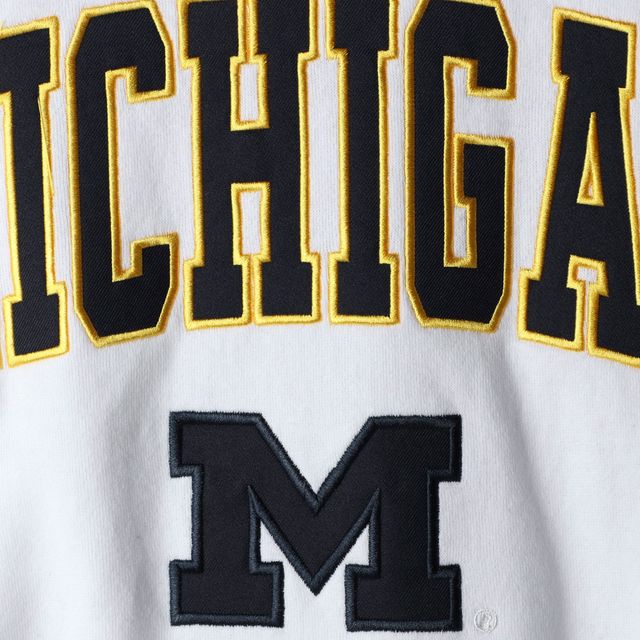 Colosseum Blanc Michigan Wolverines Arch & Logo Crew Neck Sweat-shirt pour homme