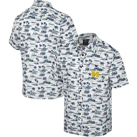 Chemise boutonnée Colosseum White Michigan Wolverines Spontaneous is Romantic Camp pour hommes