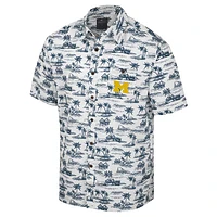 Chemise boutonnée Colosseum White Michigan Wolverines Spontaneous is Romantic Camp pour hommes