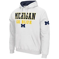 Men's Colosseum White Michigan Wolverines Sunrise Pullover Hoodie