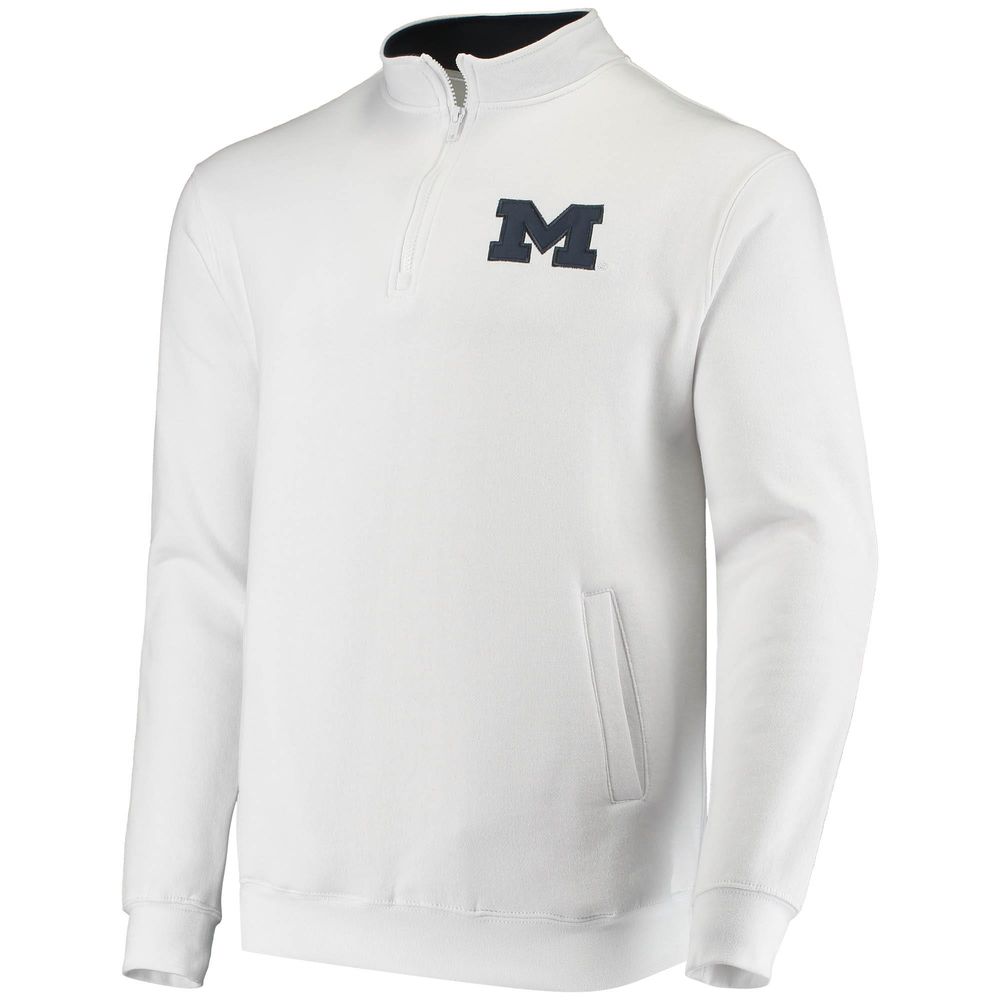 Men's Colosseum White Michigan Wolverines Tortugas Logo Quarter-Zip Jacket