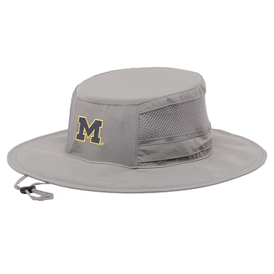 Men's Columbia  Gray Michigan Wolverines Bora Bora III Omni-Shade Booney Hat