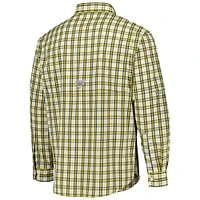 Chemise boutonnée à manches longues Columbia Maize Michigan Wolverines Super Tamiami Omni-Wick pour homme