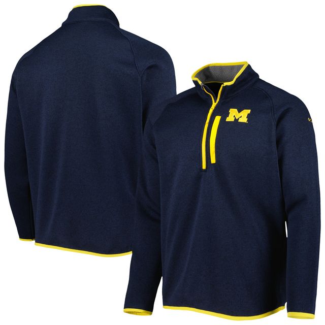 Columbia Navy Michigan Wolverines Canyon Point Omni-Shield Raglan Half-Zip Pullover pour homme