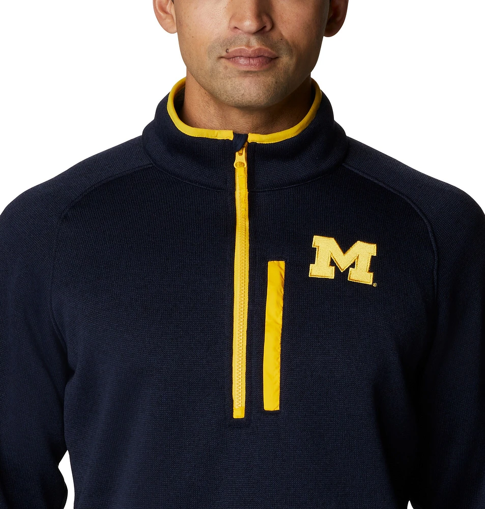 Columbia Navy Michigan Wolverines Canyon Point Omni-Shield Raglan Half-Zip Pullover pour homme