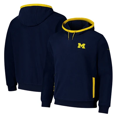 Chandail à capuchon en polaire Columbia Michigan Wolverines Flanker pour hommes, bleu marine