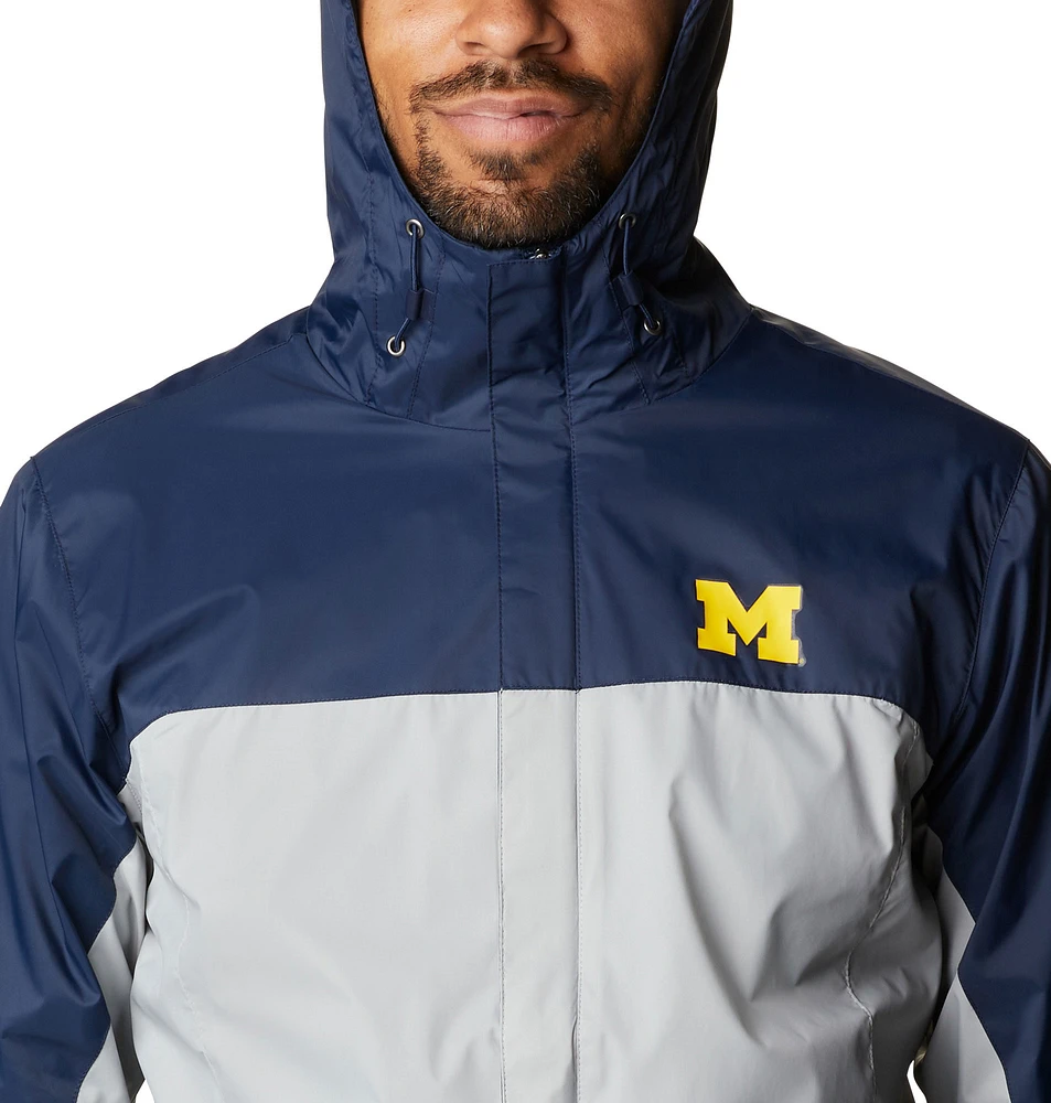 Veste entièrement zippée Columbia Navy Michigan Wolverines Glennaker Storm pour hommes