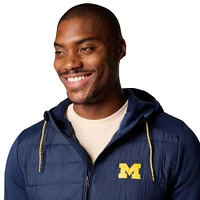 Veste à capuche hybride entièrement zippée Out-Shield bleu marine pour homme de Columbia Michigan Wolverines