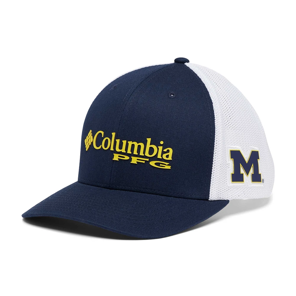 Men's Columbia Navy Michigan Wolverines PFG Adjustable Hat