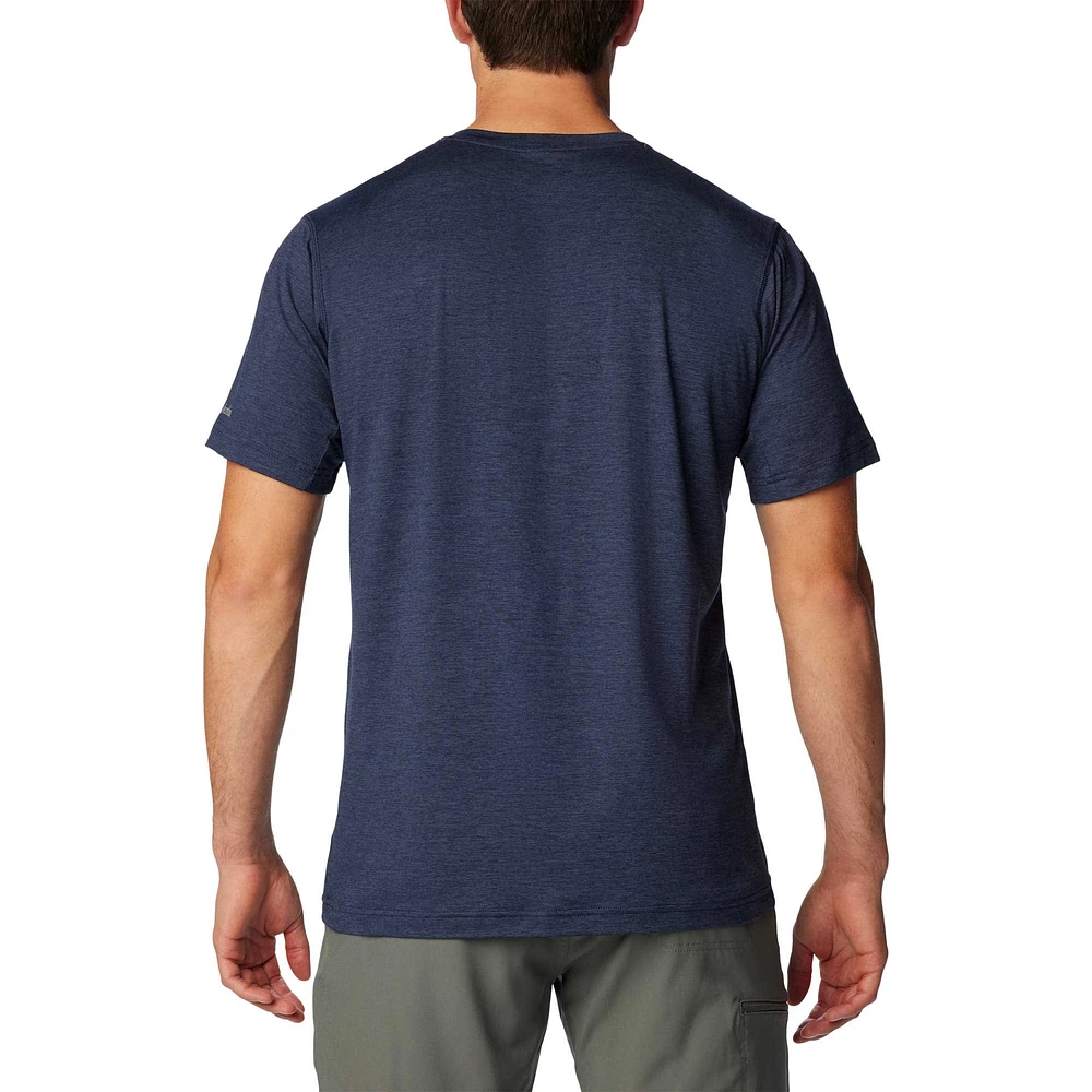 Men's Columbia Navy Michigan Wolverines Tech Trail Omni-Wick T-Shirt