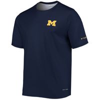 Men's Columbia Navy Michigan Wolverines Terminal Tackle Omni-Shade T-Shirt