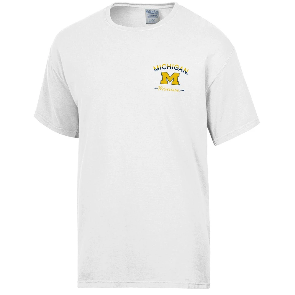 T-shirt blanc délavé confortable pour hommes Michigan Wolverines Great Outdoors