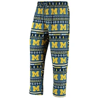 Men's Concepts Sport Navy Michigan Wolverines Ugly Sweater Knit Long Sleeve Top and Pant Set