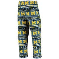 Men's Concepts Sport Navy Michigan Wolverines Ugly Sweater Knit Long Sleeve Top and Pant Set