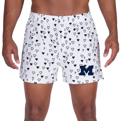 Michigan Wolverines Concepts Sport Epiphany Allover Print Knit Boxer Shorts - White