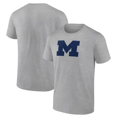 Men's Fanatics Branded Heather Gray Michigan Wolverines Primary Logo T-Shirt