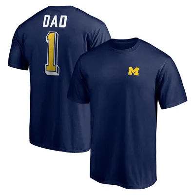 Michigan Wolverines Fanatics Branded Number One Dad T-Shirt - Navy