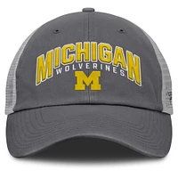 Casquette ajustable Ionic Trucker pour hommes Fanatics Anthracite Michigan Wolverines