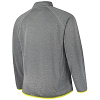 Men's Fanatics Charcoal Michigan Wolverines Raglan Big &Tall Quarter-Zip Top