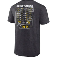 Men's Fanatics Heather Charcoal Michigan Wolverines College Football Playoff 2023 National Champions Schedule T-Shirt